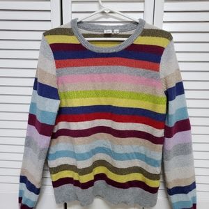 Multi-color Stripe Metallic Gap Sweater L